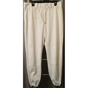 Wilson Baseball Pants  White‎ Long Elastic Cuff Bottom Men's size L Large 34x28